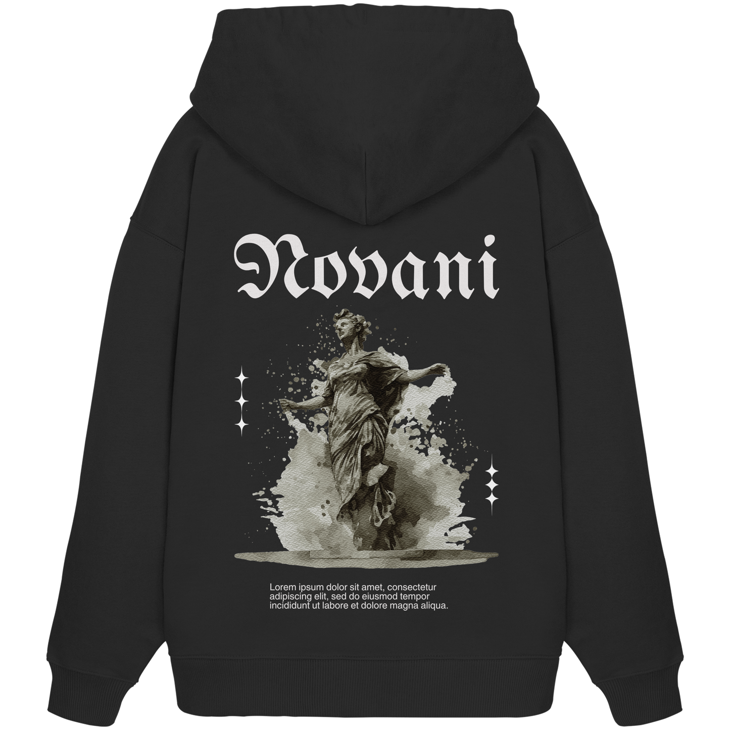 Marble Dreams Black - Organic Oversize Hoodie