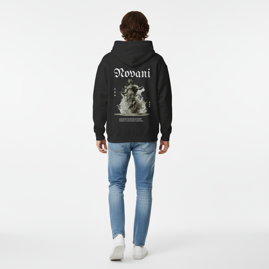 Marble Dreams Black - Organic Oversize Hoodie